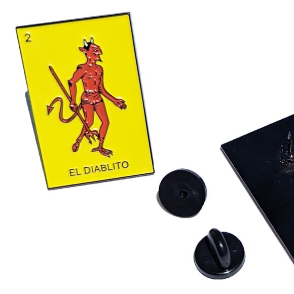 El Diablito Pin Loteria Pin For Caps Clothing Enamel Badge Mexican Game Pin - Picture 2 of 5